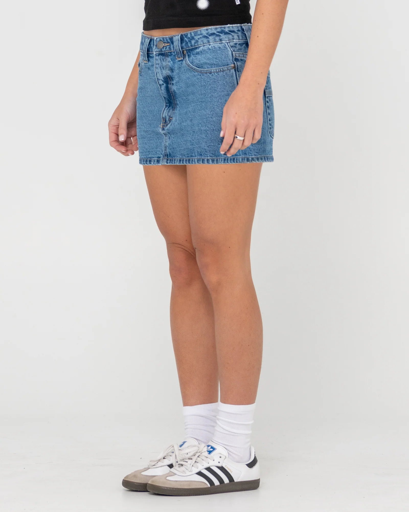 Rusty Mavericks Low Rise Mini Denim Skirt