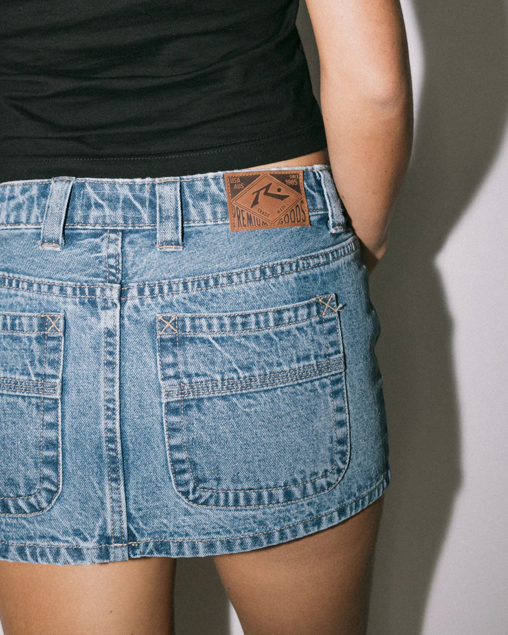 Rusty Mavericks Low Rise Mini Denim Skirt