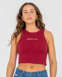 Rusty Essentials Ribbed Crop Tank Top