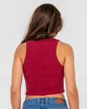 Rusty Essentials Ribbed Crop Tank Top