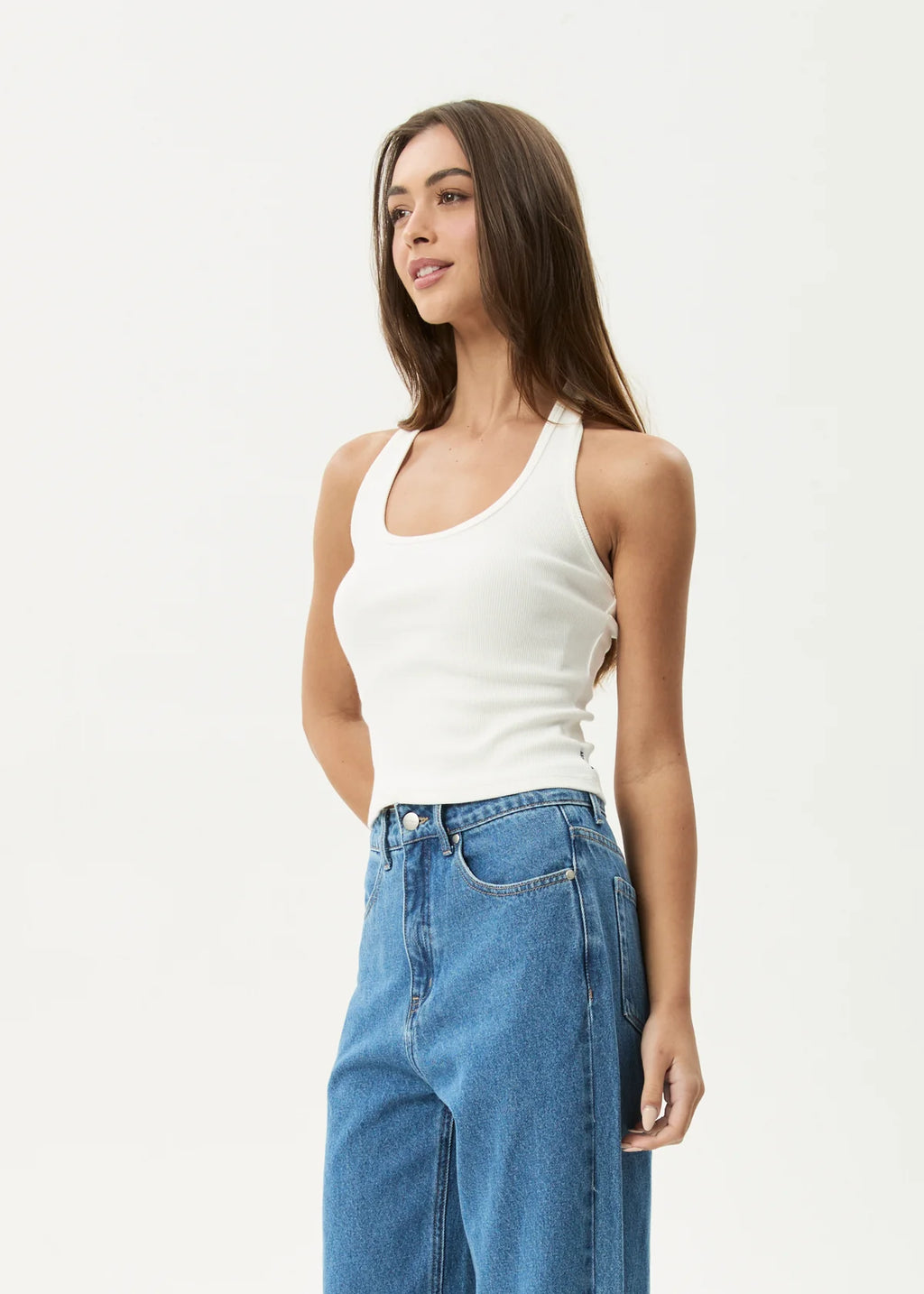 Afends Basis Rib Halter - White