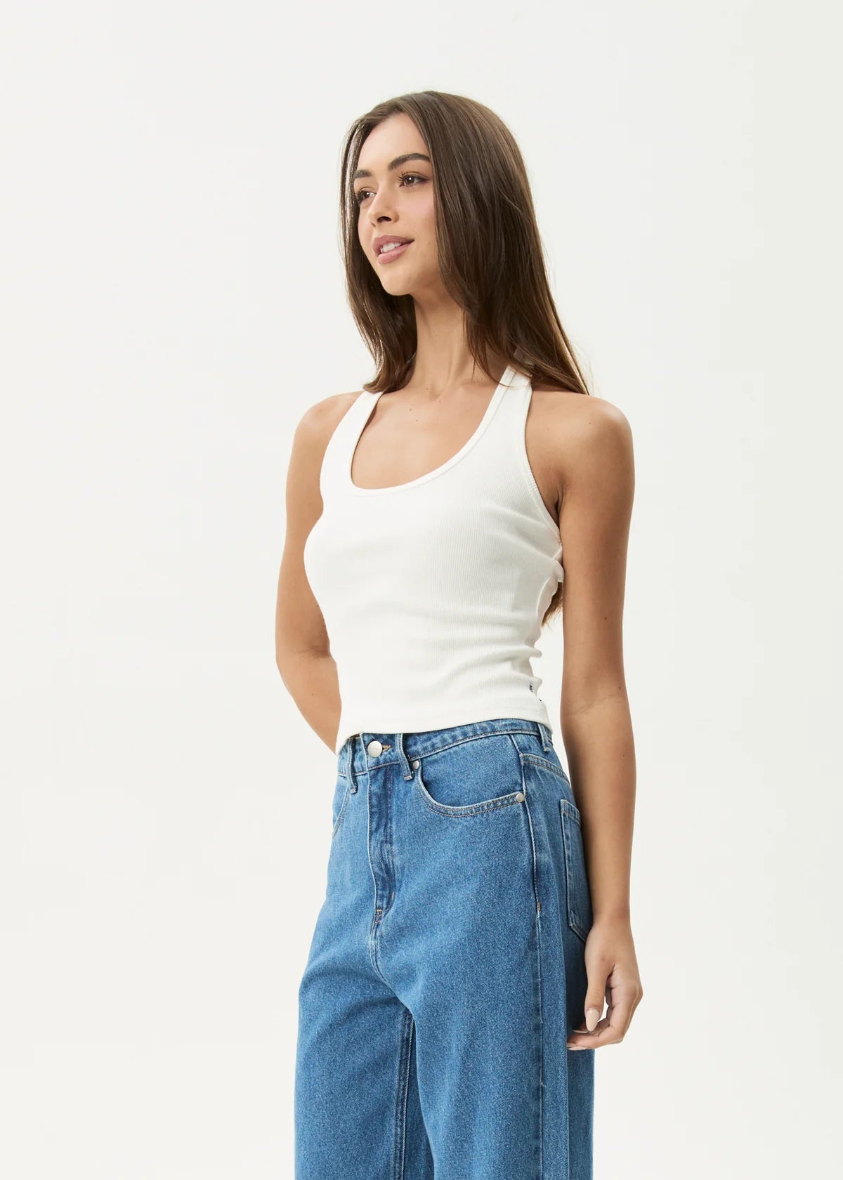 Afends Basis Rib Halter - White