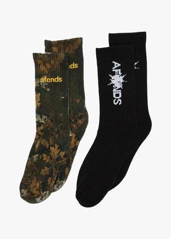 Afends Twin Flames Recycled Socks Two Pack Multi