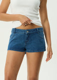 Afends Dallas Low Rise Denim Shorts - Authentic Blue