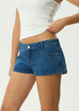 Afends Dallas Low Rise Denim Shorts - Authentic Blue