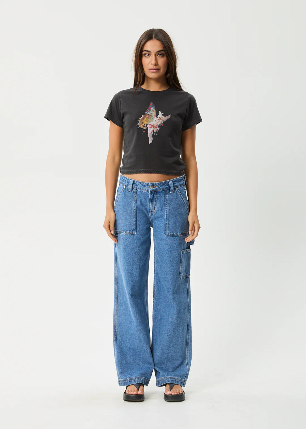 Afends Pixie Baby Tee  Black