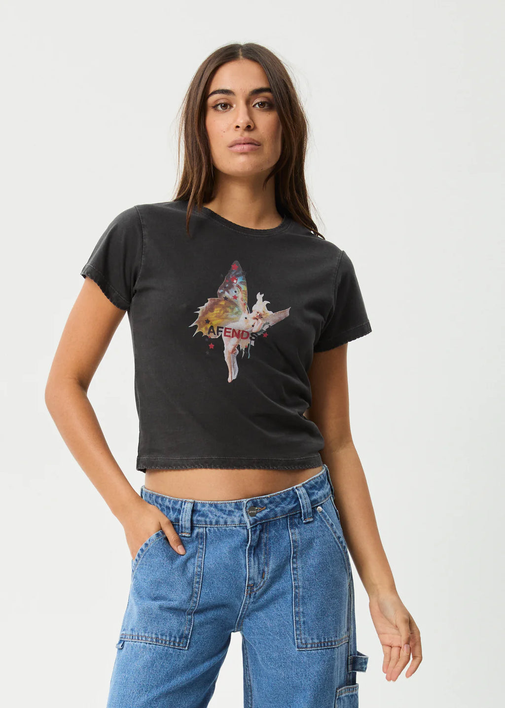 Afends Pixie Baby Tee  Black