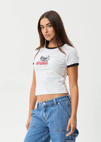 Afends Pony Up Ringer Tee - White