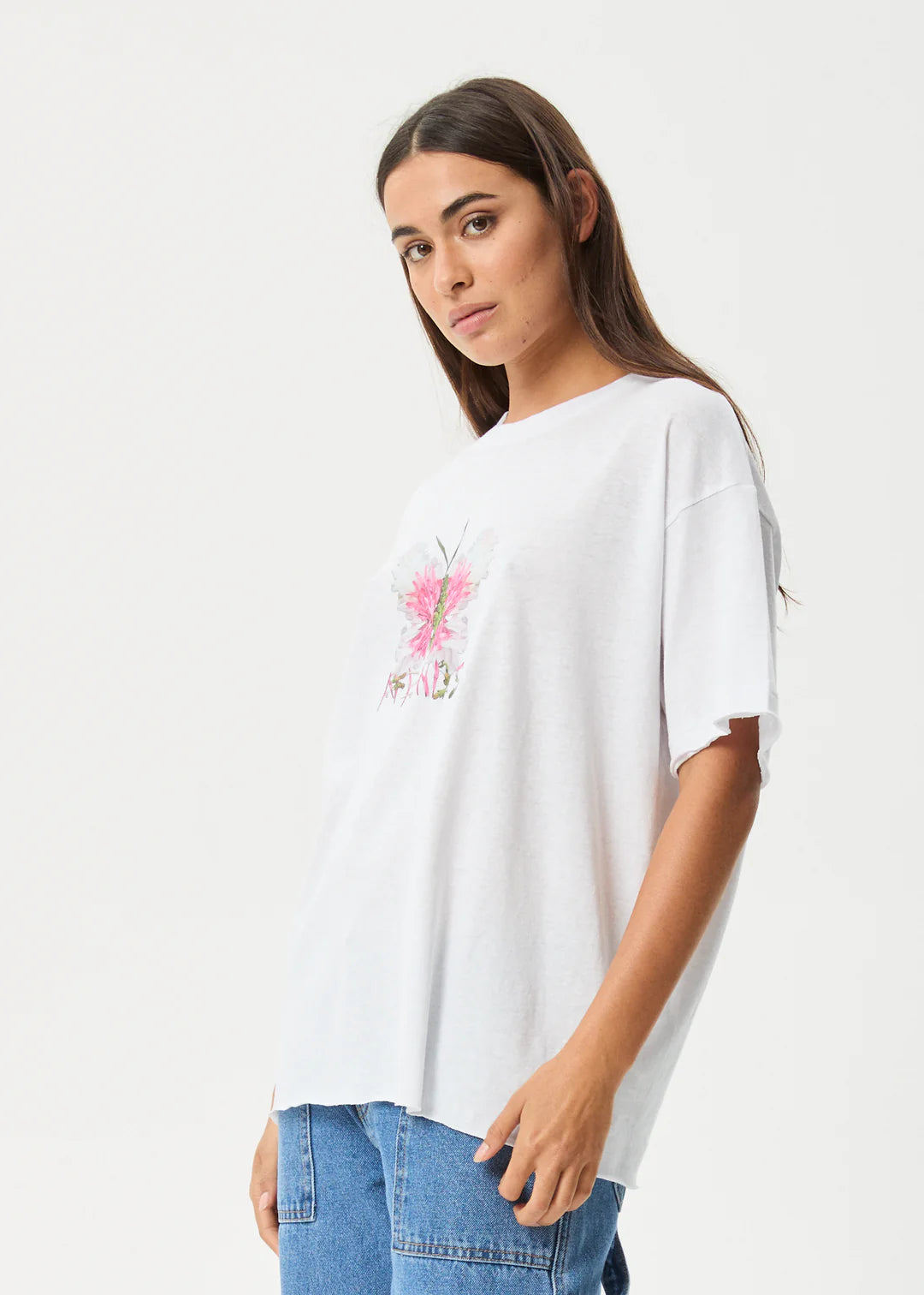 Afends Butterfluer Oversized Tee White