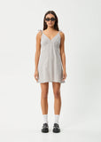 Afends Drew Seersucker Mini Dress - Taupe Check