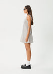 Afends Drew Seersucker Mini Dress - Taupe Check