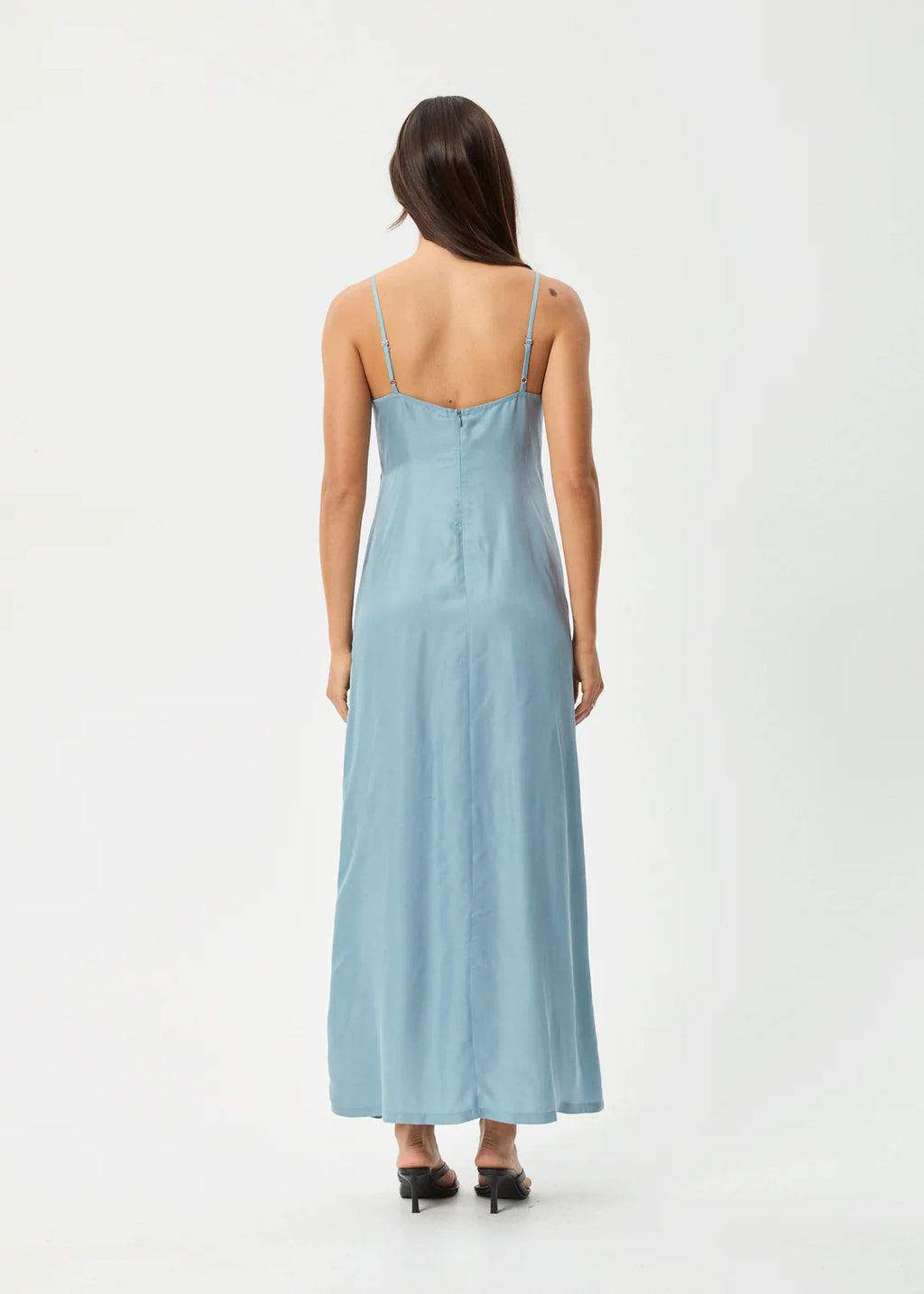 Afends Delia Cupro Maxi Dress Ether Blue