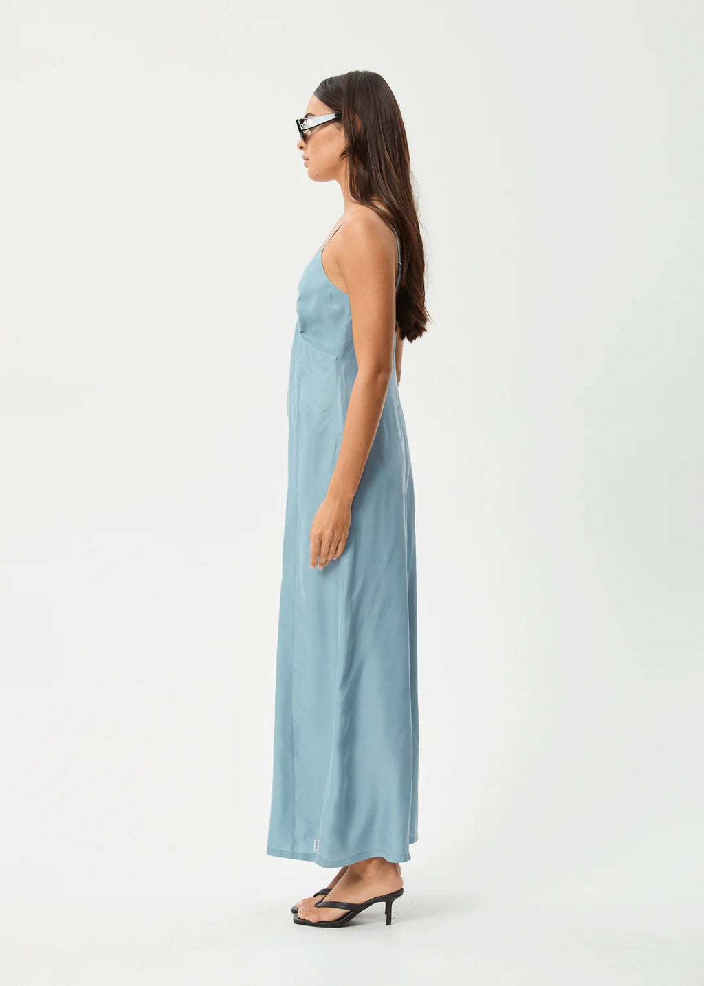 Afends Delia Cupro Maxi Dress Ether Blue