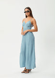 Afends Delia Cupro Maxi Dress - Ether Blue