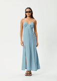 Afends Delia Cupro Maxi Dress - Ether Blue