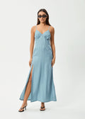 Afends Delia Cupro Maxi Dress Ether Blue