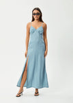 Afends Delia Cupro Maxi Dress - Ether Blue