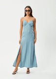 Afends Delia Cupro Maxi Dress - Ether Blue