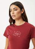 Afends Lucky Recycled Baby Tee Burgundy