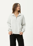 Afends Carter Recycled Quarter Zip Jumper Grey Marle