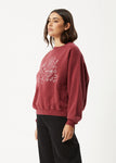 Afends Shapes Recycled Crew Neck Washed Burgundy