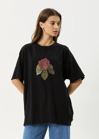 Afends Wildflower Hemp Oversized T-Shirt - Black