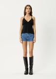 Afends Focus Hemp Seersucker Strappy Top Black