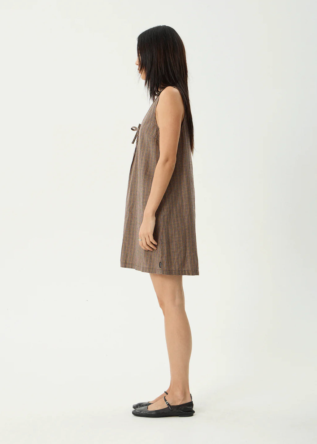 Afends Hometown Michi Recycled Mini Dress Coffee