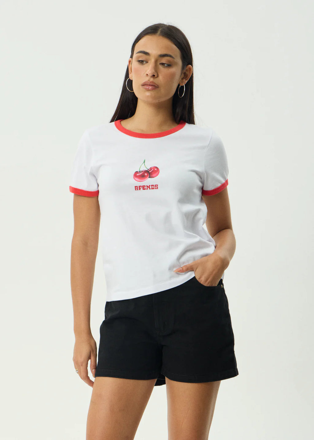 Afends Abiza Recycled Ringer Tee - White