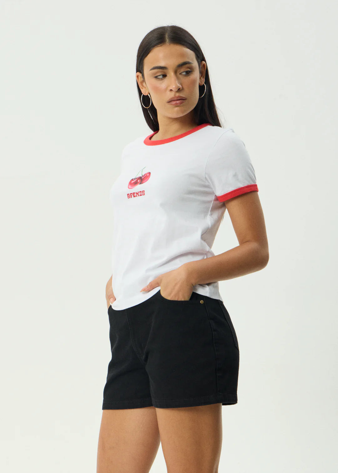 Afends Abiza Recycled Ringer Tee - White