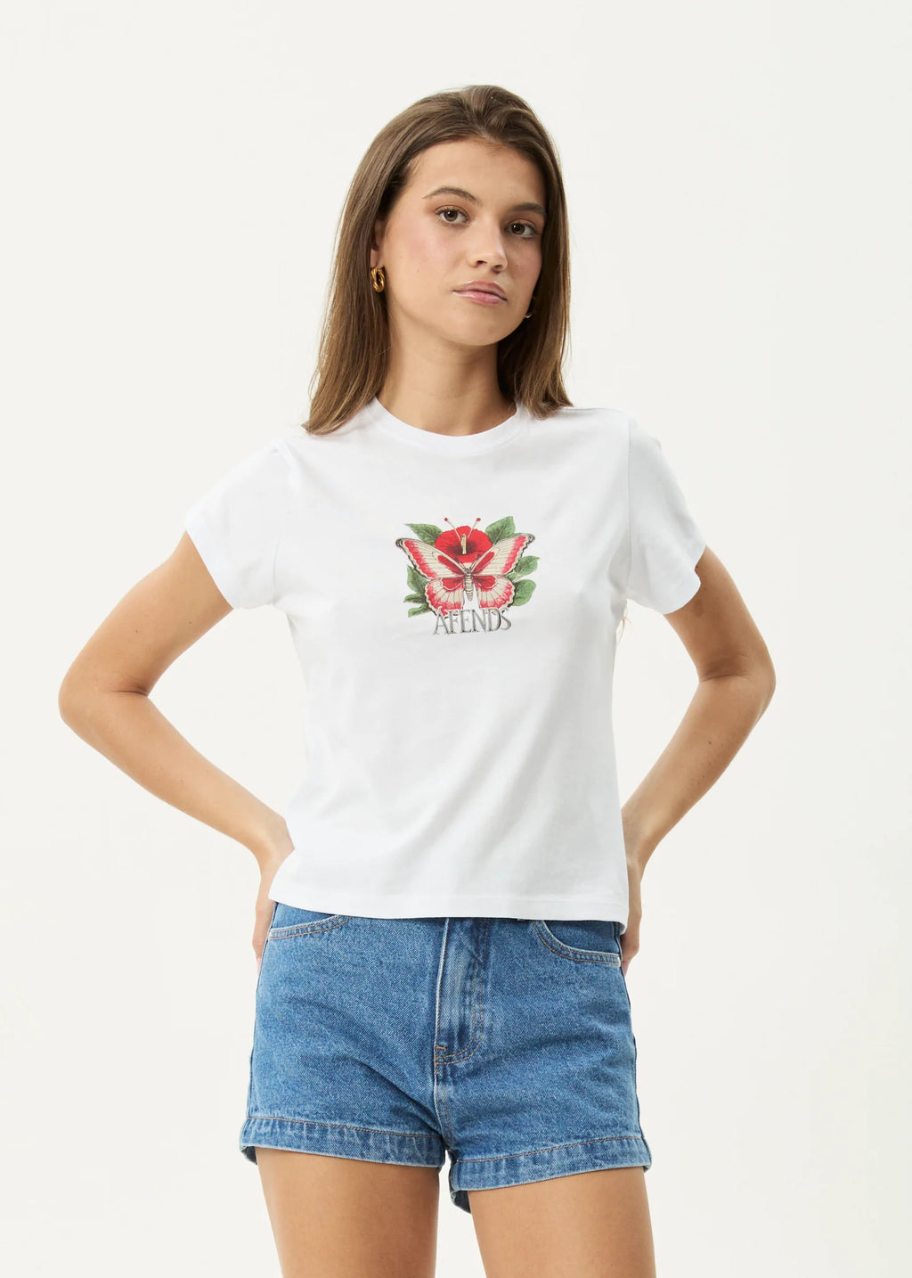 Afends Metamorphosis Recycled Baby Tee - White