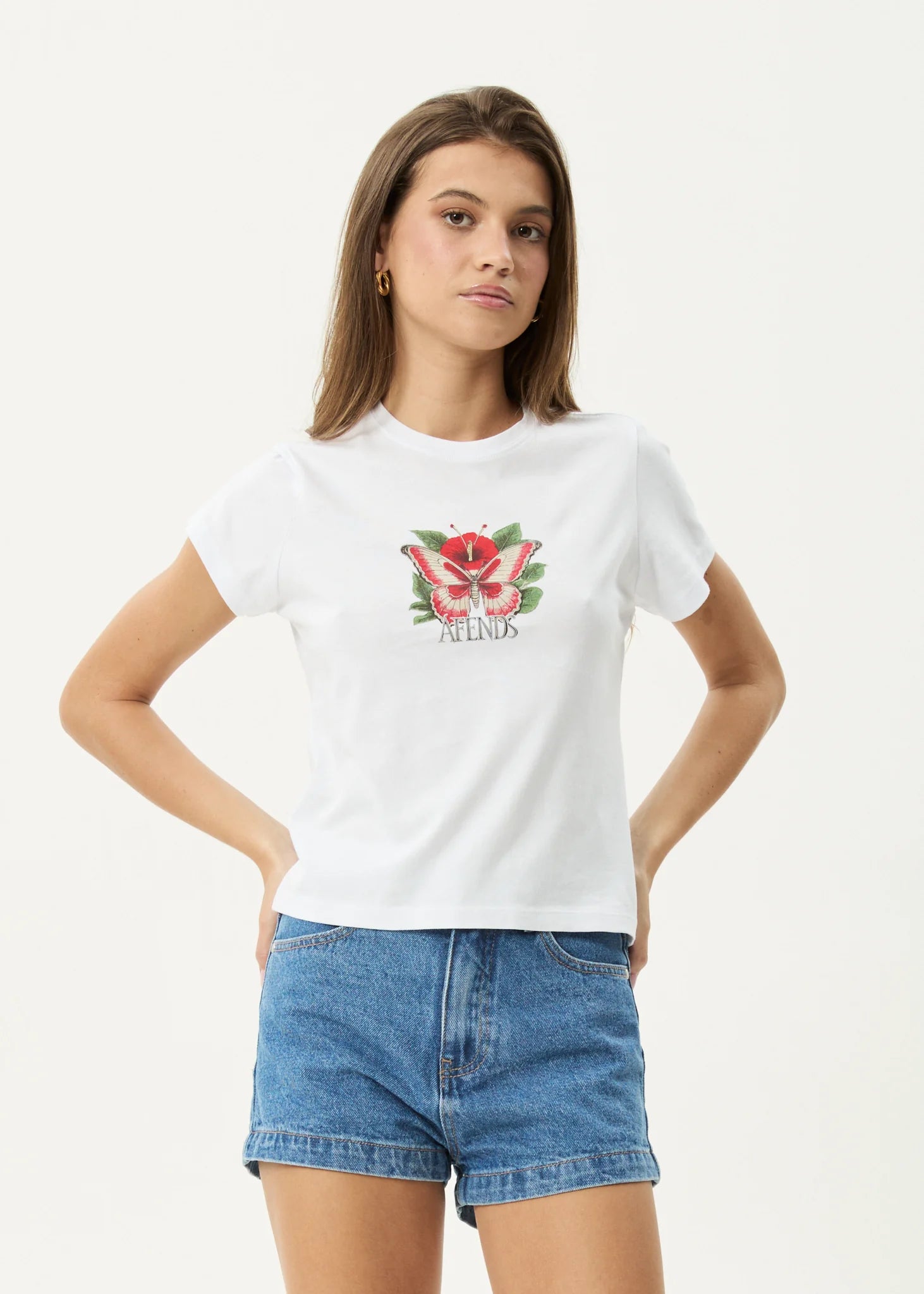 Afends Metamorphosis Recycled Baby Tee - White