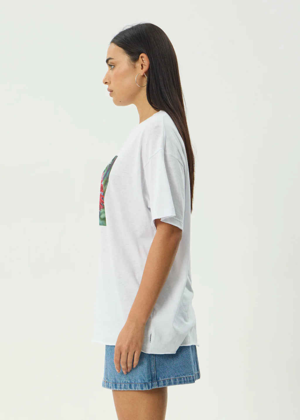 Afends Open Up Recycled Oversized Tee White / Black