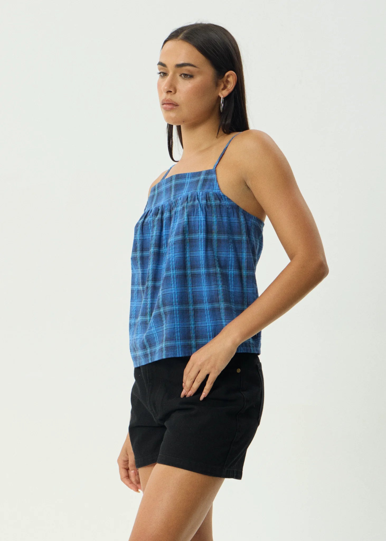 Afends Camden Organic Seersucker Cami Top - Marina Check