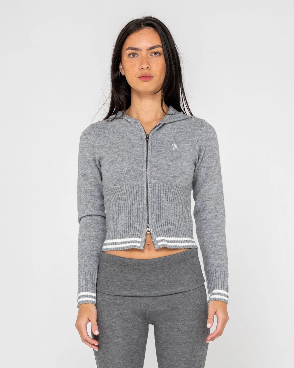 Rusty Devil Girl Knitted Zip Through Hood