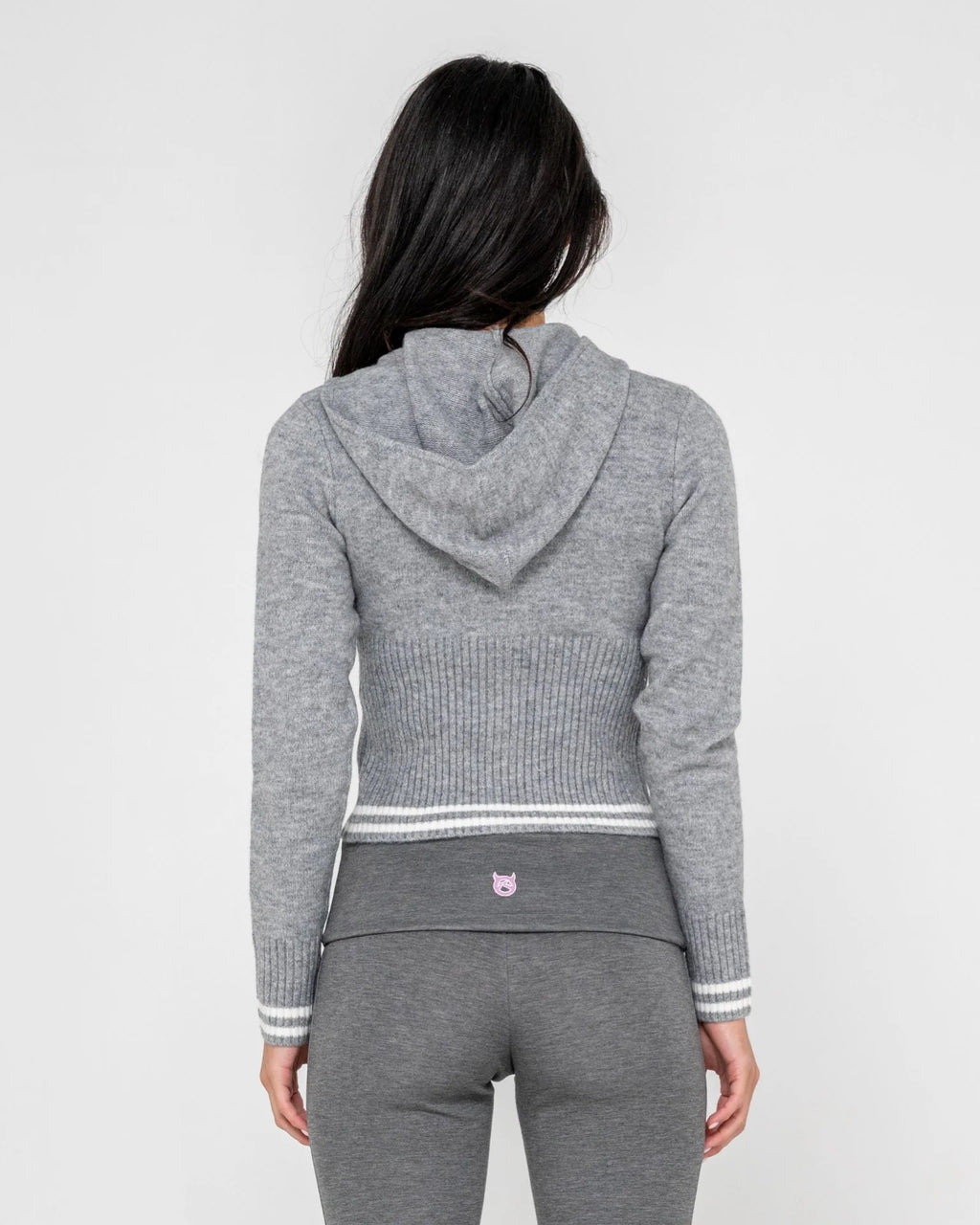 Rusty Devil Girl Knitted Zip Through Hood