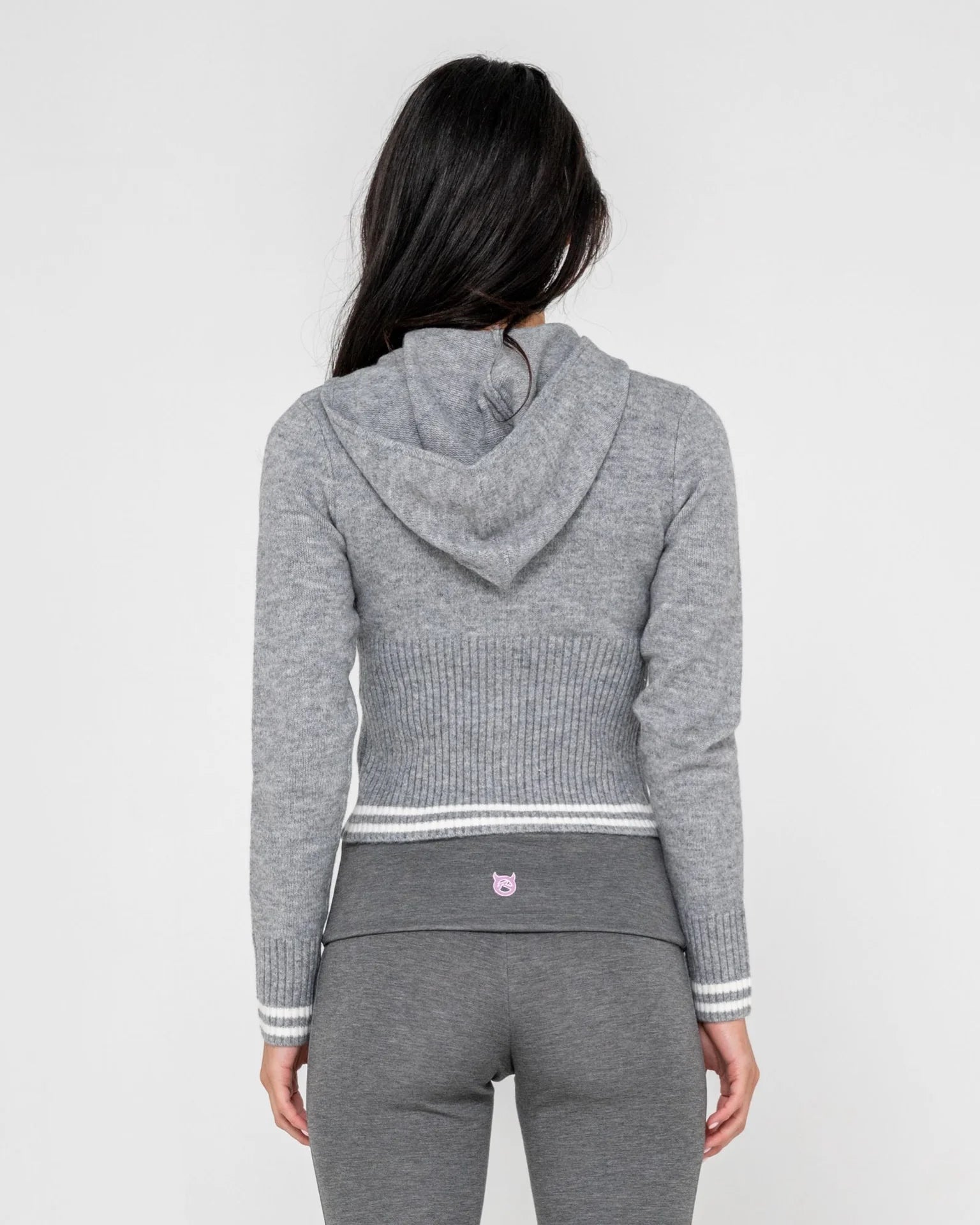 Rusty Devil Girl Knitted Zip Through Hood
