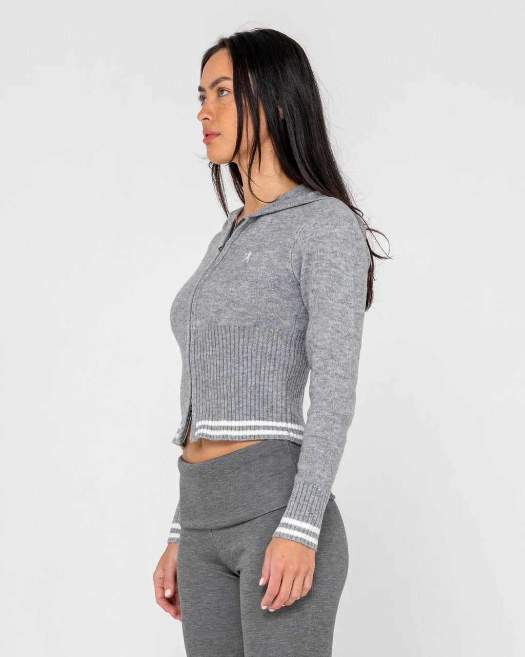 Rusty Devil Girl Knitted Zip Through Hood