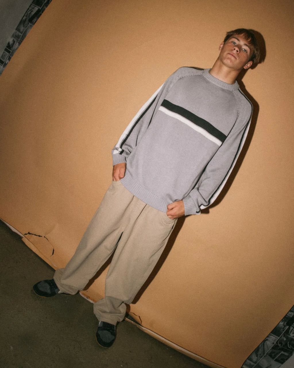 Rusty White Lines 2.0 Crew Neck Knit