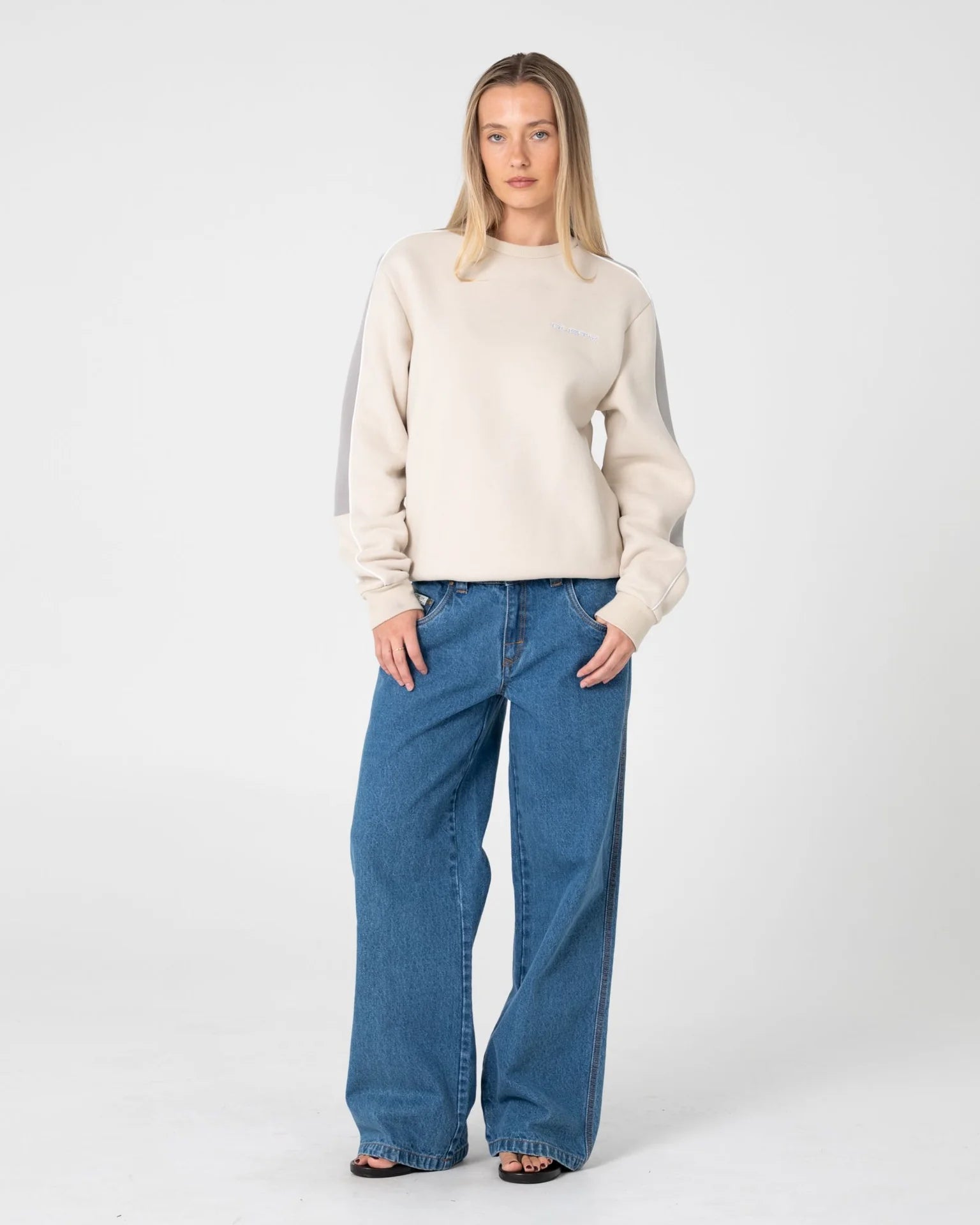 Rusty Two Timer Panelled Crew Fleece
