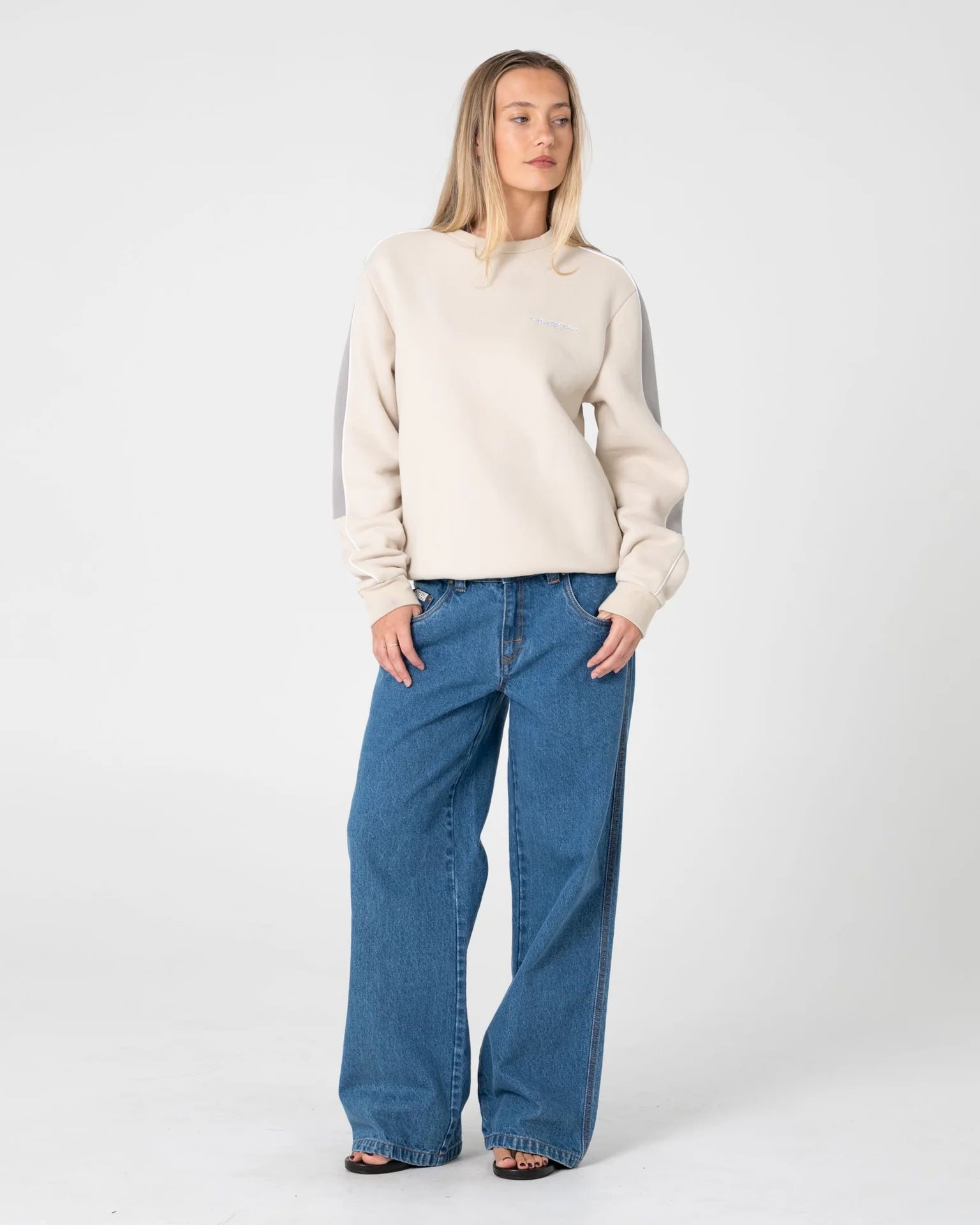 Rusty Two Timer Panelled Crew Fleece