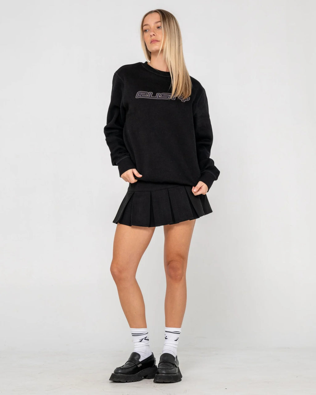 Rusty R Essential Oversized Crew Fleece