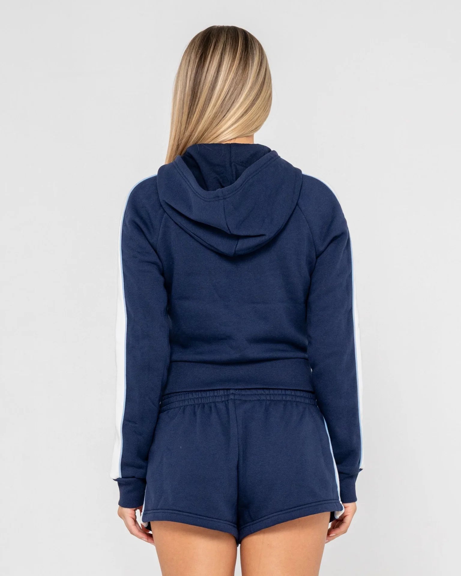 Rusty Retro Lines Zip Through Fleece Hoodie