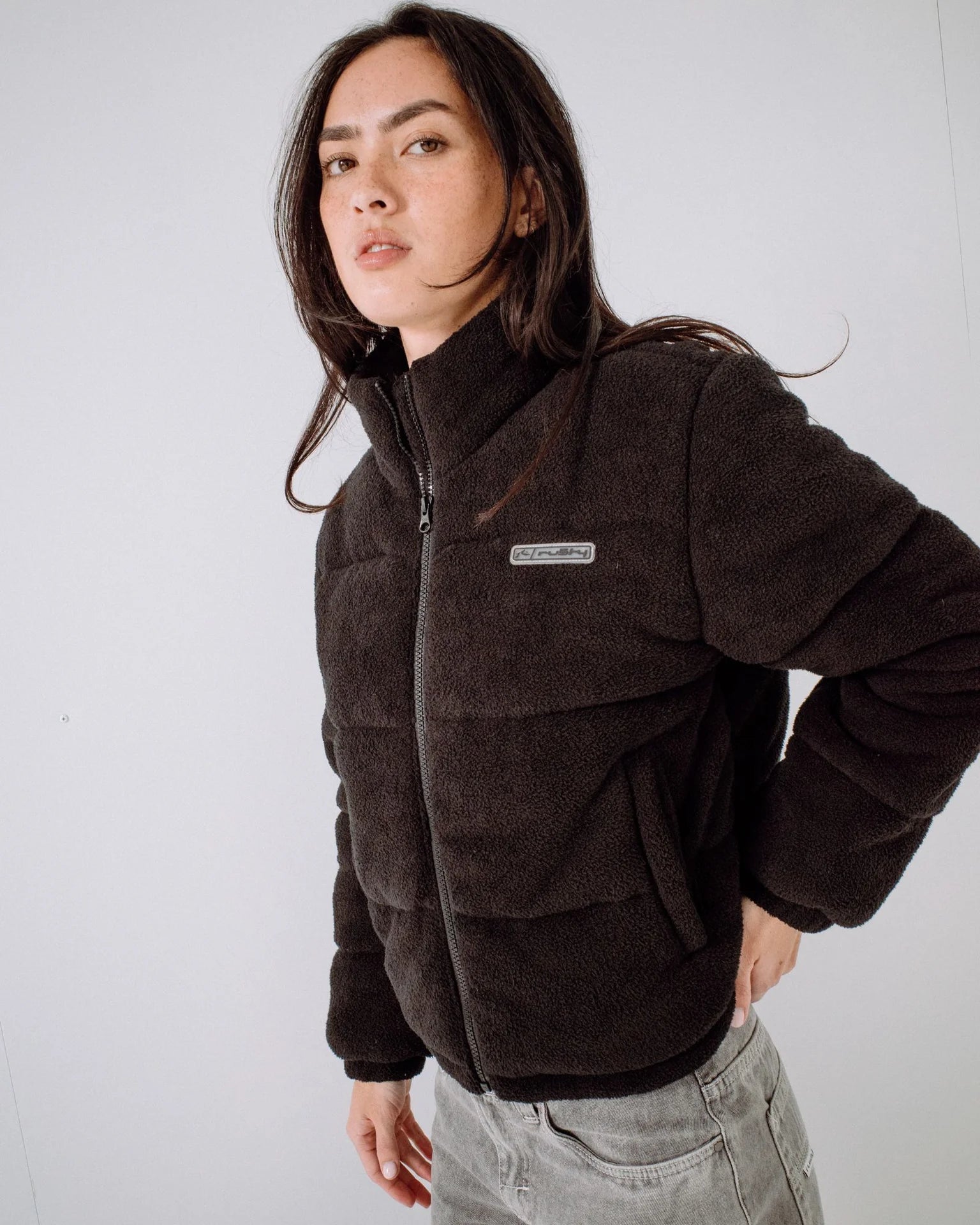 Rusty On And On Polar Fleece Puffer Jacket