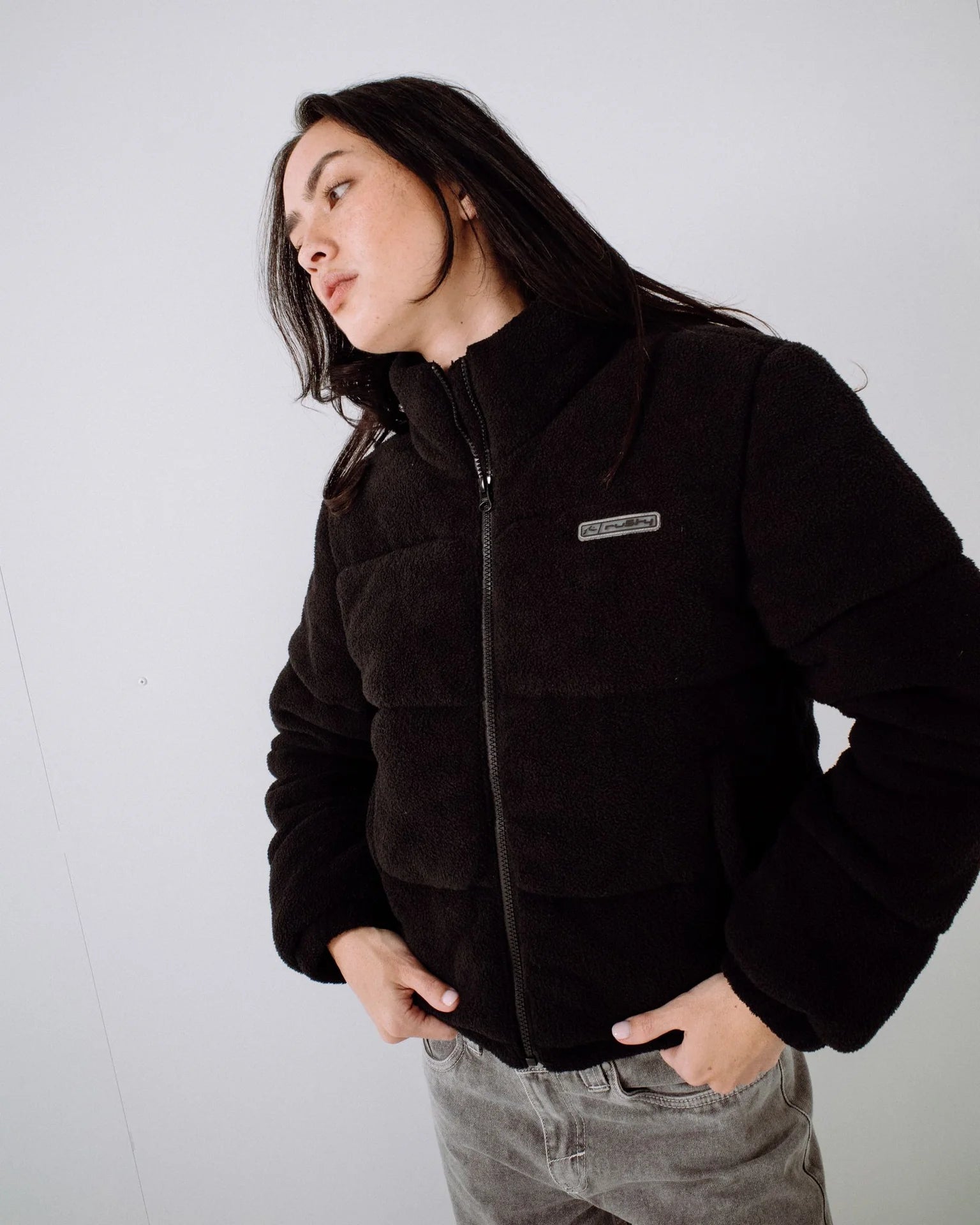 Rusty On And On Polar Fleece Puffer Jacket