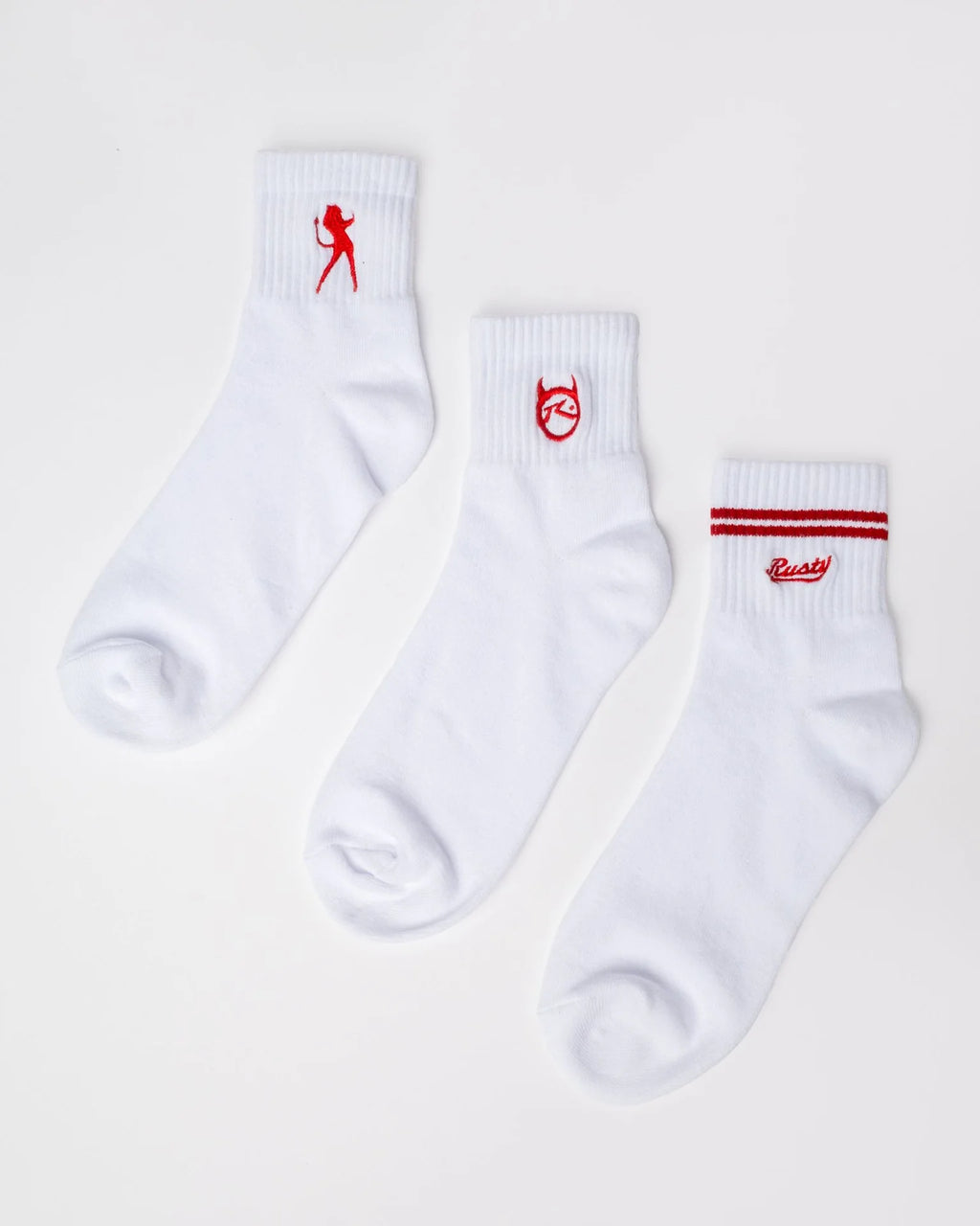 Rusty Fancy Day Crew 3-Sock Pack