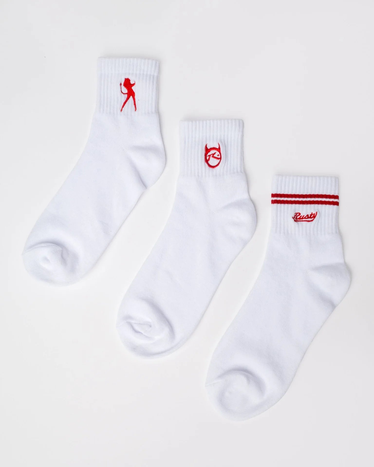Rusty Fancy Day Crew 3-Sock Pack