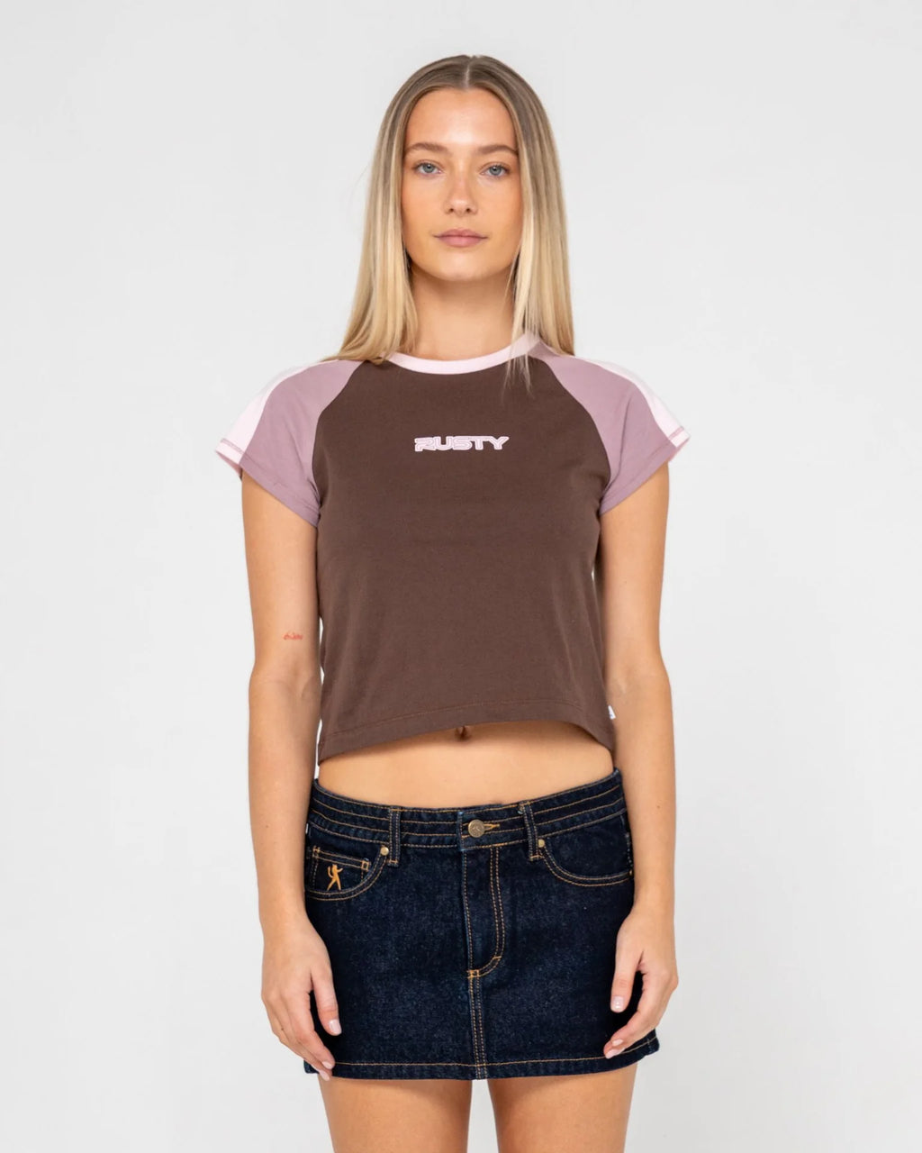Rusty Bradley Raglan Baby Tee