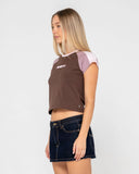 Rusty Bradley Raglan Baby Tee