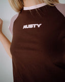 Rusty Bradley Raglan Baby Tee